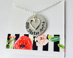 Big Sister Necklace, Personalized Big Sister Necklace, Big Sister Name Necklace