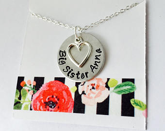 Big Sister Necklace, Personalized Big Sister Necklace, Big Sister Name Necklace