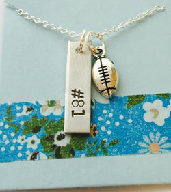 Football Number Necklace, Personalized Football Jewelry, Mom Football Necklace