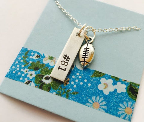 Buy Personalized Football Necklace With Custom Number or Initials on  Football Helmet Online in India - Etsy