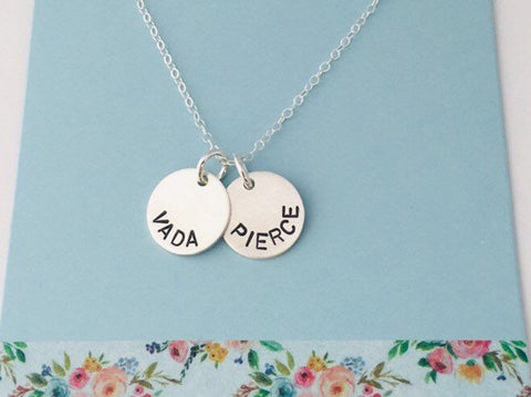 Kids Names Necklace, Simple mom Necklace, engraved mom necklace 