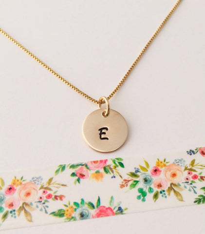 gold initial necklace