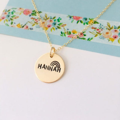 Gold Rainbow Necklace, Rainbow Baby Necklace 