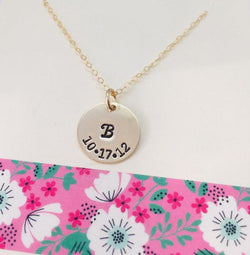 date initial necklace
