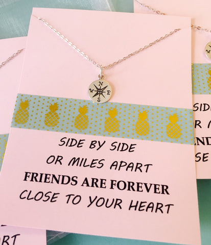 Best Friends Necklace, Friends quote, Friends Necklace Sterling Silver
