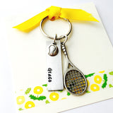 Tennis Keychain, Tennis Racket, Tennis Player Jewelry, Play Tennis, Coach Gift, Tennis Player Gift, Tennis Charm Keychain